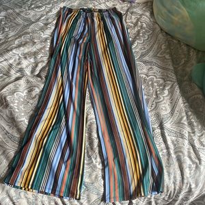 Wide leg multi color pants